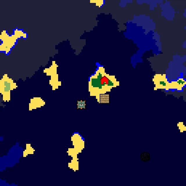 Overworld biome map of seed 4006505078517264 around spawn, with the monument marked