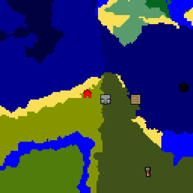 Overworld biome map of seed 9205689103895722 around spawn, with the mansion marked