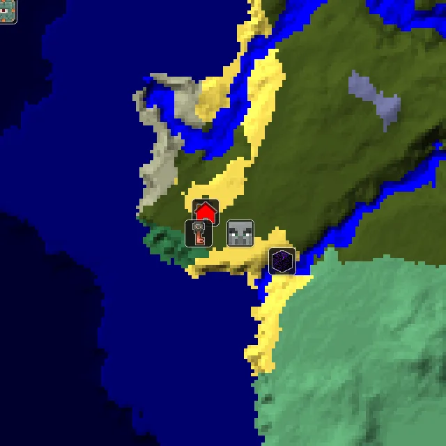Overworld biome map of seed 8722356598409988 around spawn, with the mansion marked